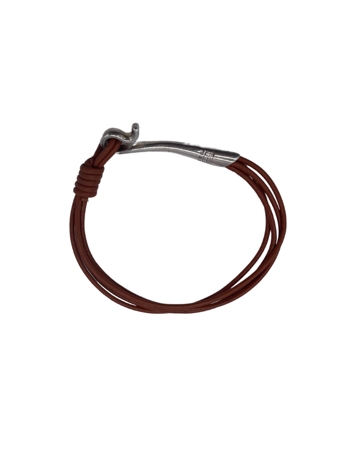 Pat Areias Silver Hook Leather Bracelet BR803
