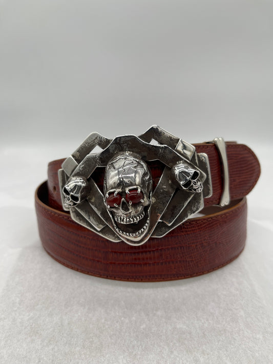 Pat Areias Sterling Silver Skull Buckle M720