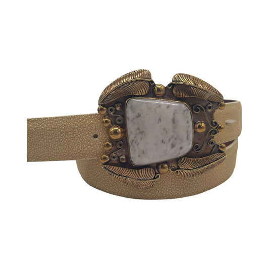 Pat Areias Jeweler's Bronze Feathers Buckle- M761