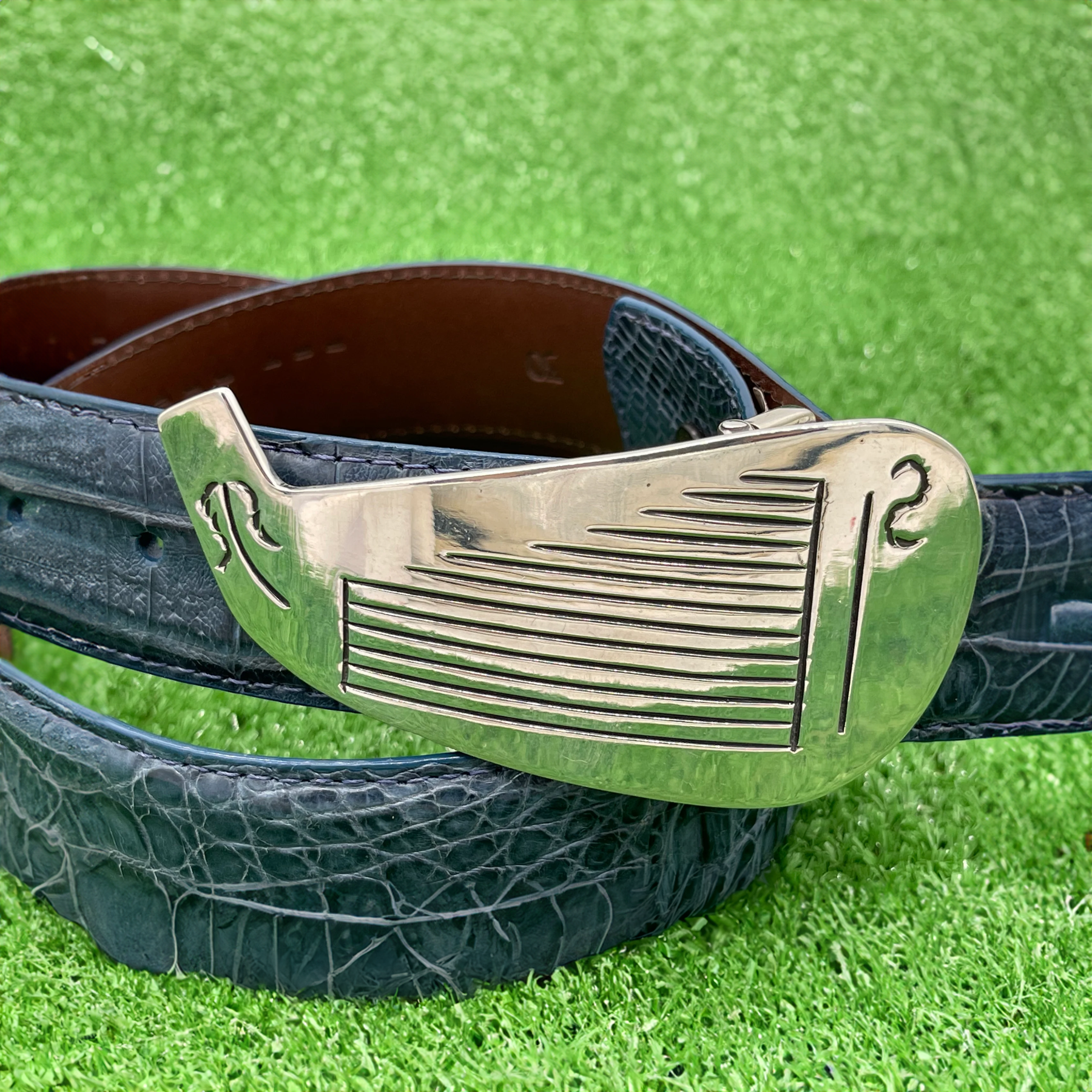 Pat Areias Sterling Silver Golf Club Belt Buckle M7662