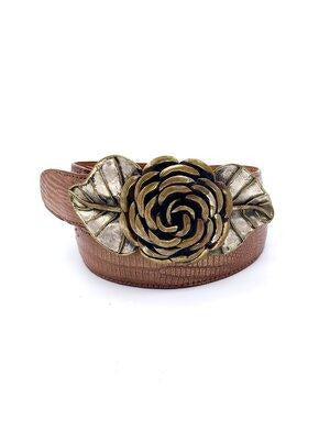 Pat Areias Sterling Silver Flower Belt Buckle M479
