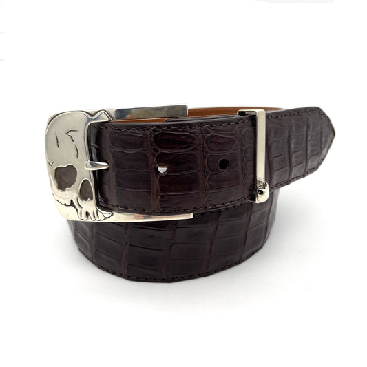 Pat Areias Sterling Silver Skull Belt Buckle M723