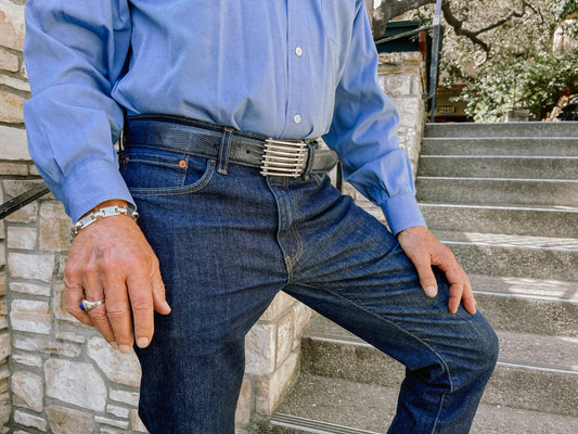 Navy Blue Lizard Belt Strap