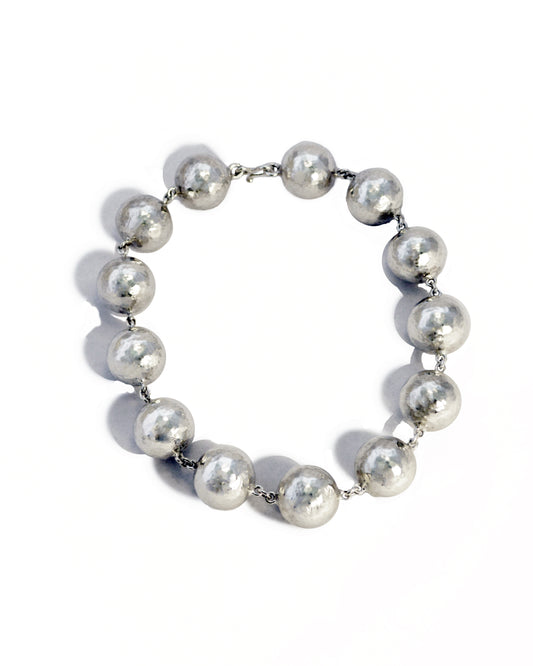 Large Hammered Ball Necklace