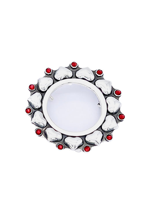 Pat Areias Sterling Silver Heart Flower Belt Buckle M739