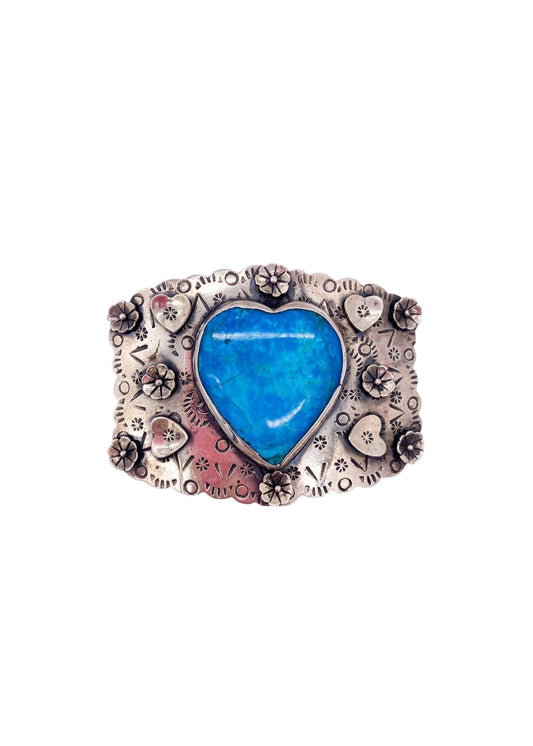 Pat Areias Sterling Silver Turquoise Heart Buckle M802