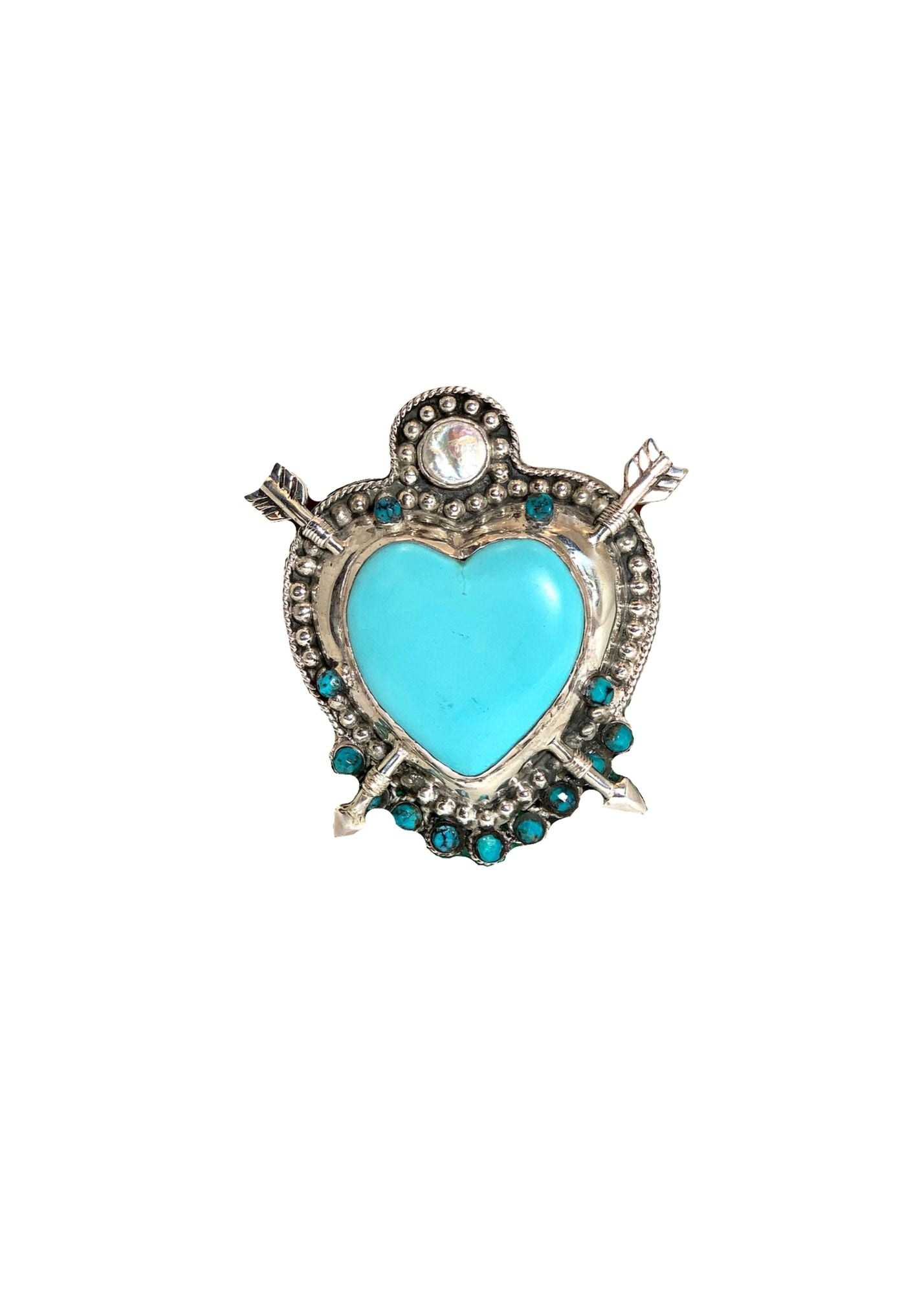Pat Areias Turquoise Heart & Arrows Buckle M575ST