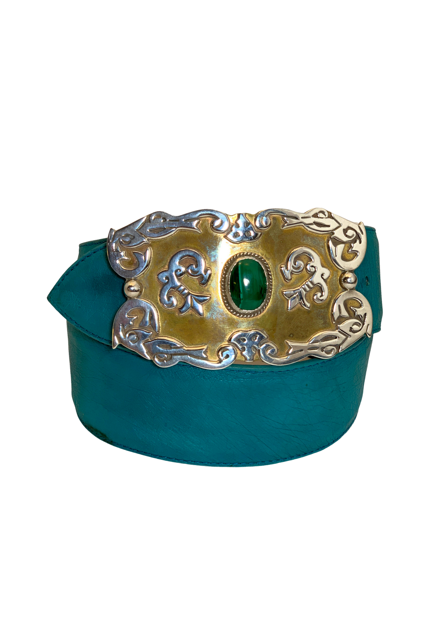 ? Pat Areias Southwestern Belt Vintage Pat Areias Sterling Silver Inlayed Turquoise Belt  main image 4