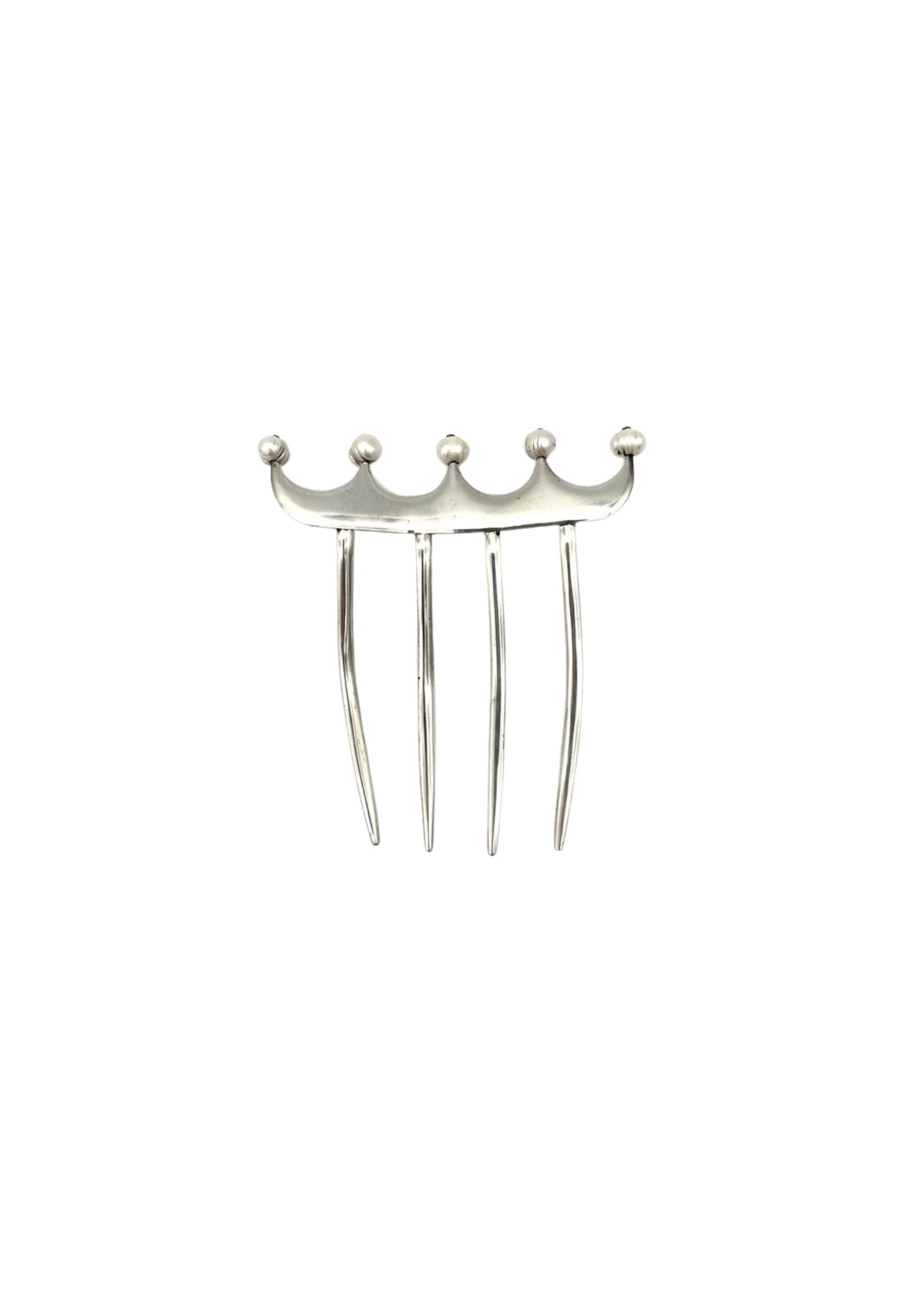 Elegant Silver Hair Comb Shayanne Pearl Hair Comb – Allure Wedding Jewelry main image 3