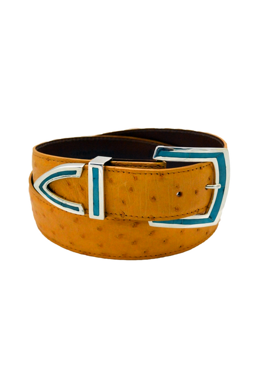 Pat Areias Inlaid Sterling Silver Belt Buckle B366