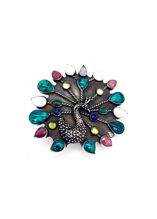 Pat Areias Sterling Silver Peacock Buckle M617