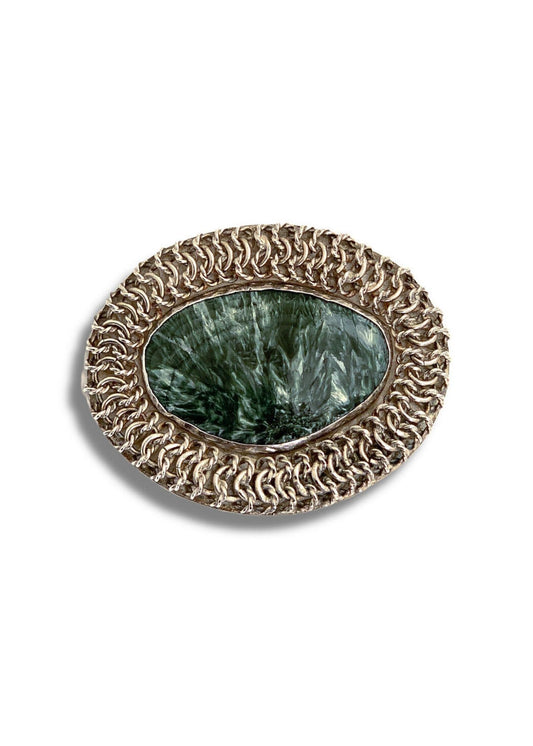 Pat Areias Sterling Silver Agate Belt Buckle M743