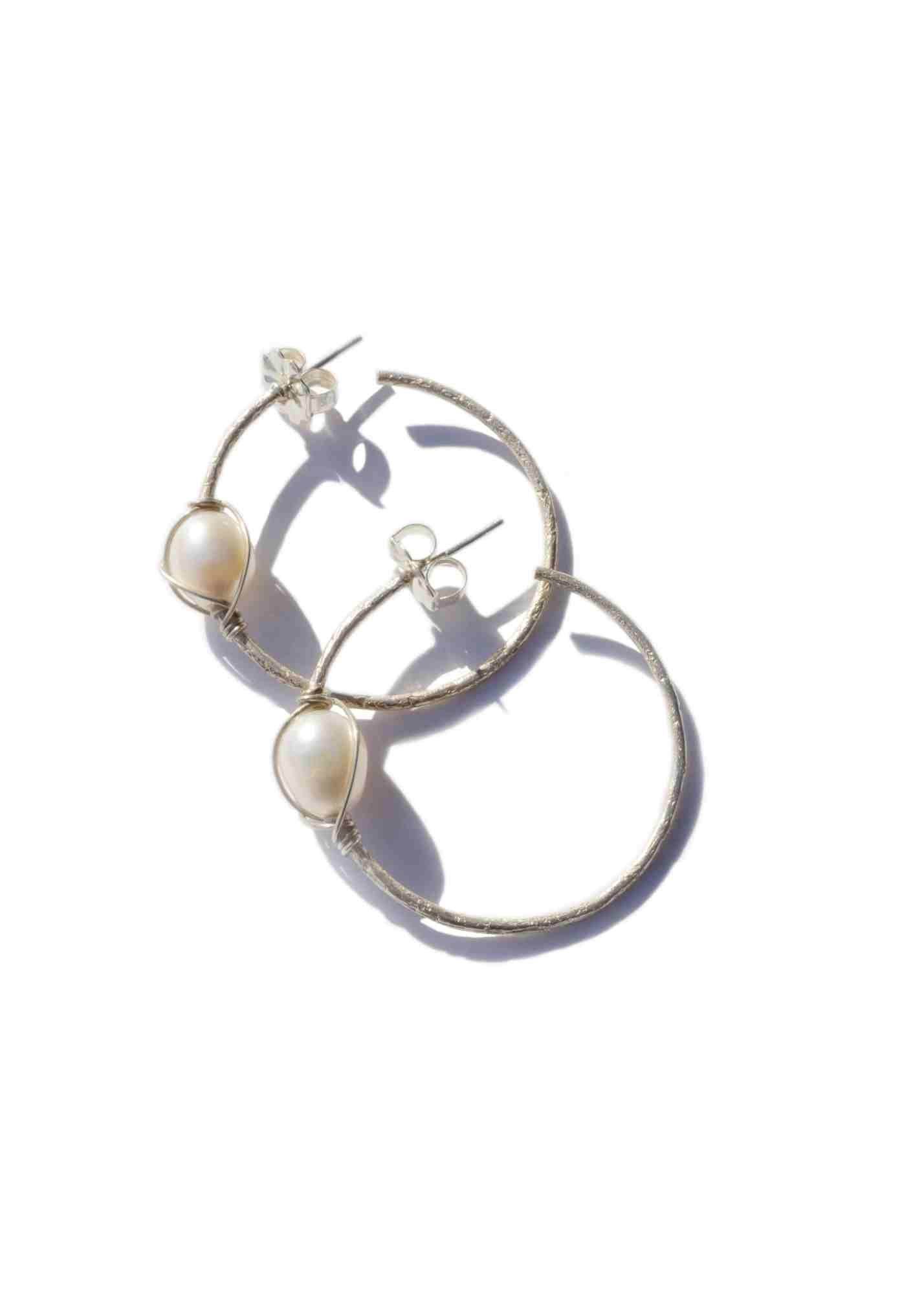 Pearl Hoop Earrings