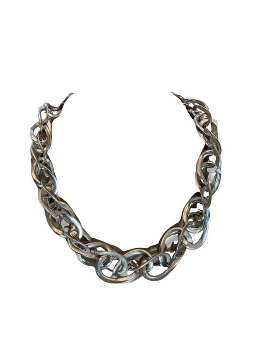 Pat Areias Sterling Silver Graduated Link Necklace N151