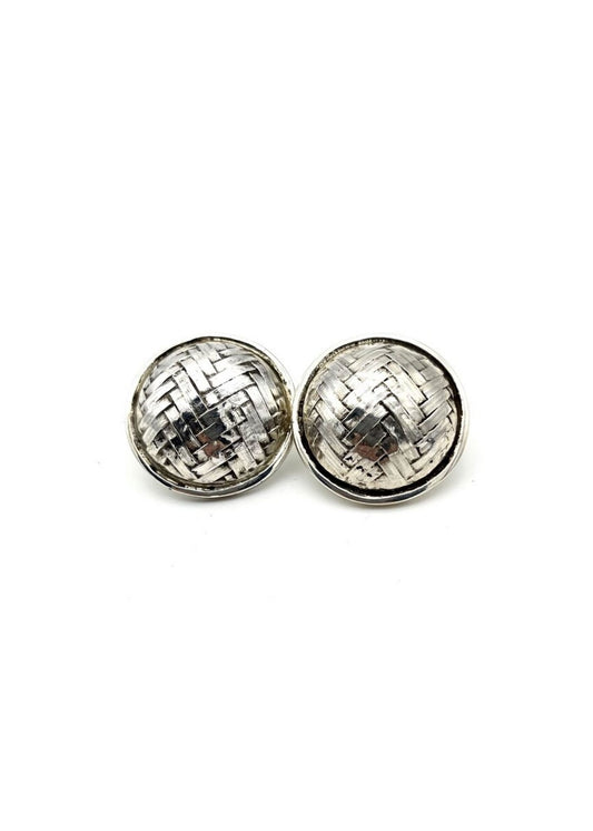 Basketweave Dome Earrings