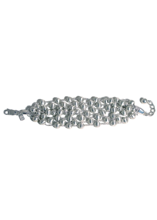 Pat Areias Sterling Silver Multi-Strand Silver Pearls Bracelet BR998