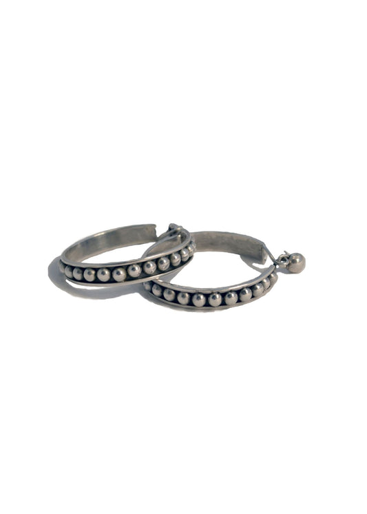 Half Ball Hoop Earrings