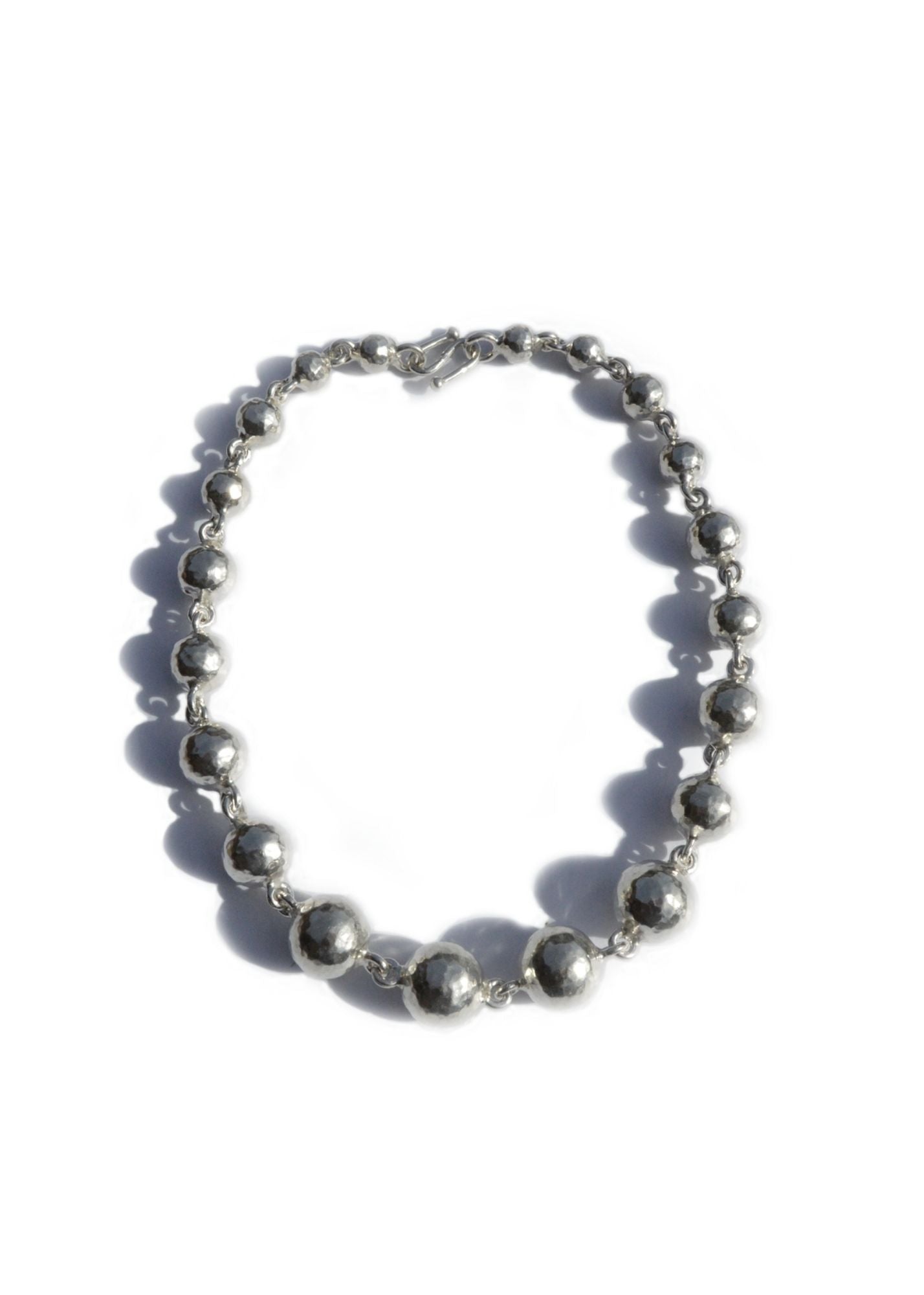 Graduated Hammered Bead Necklace