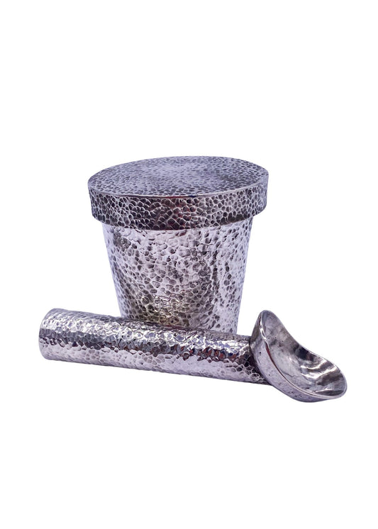 Pat Areias Hammered Sterling Silver Ice Cream Pint and Scoop