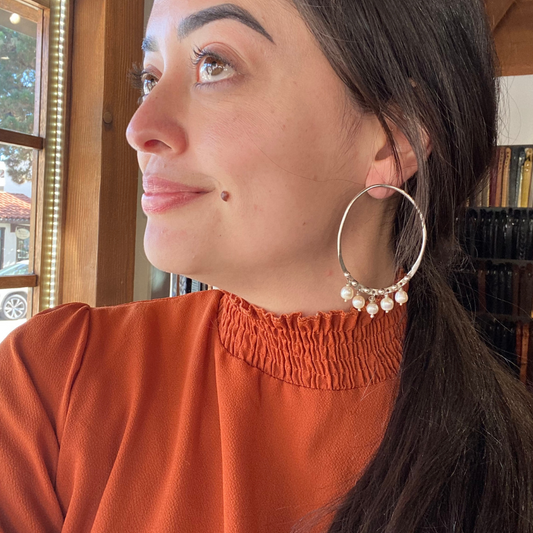 Pat Areias Sterling Silver Hoop Earrings E88