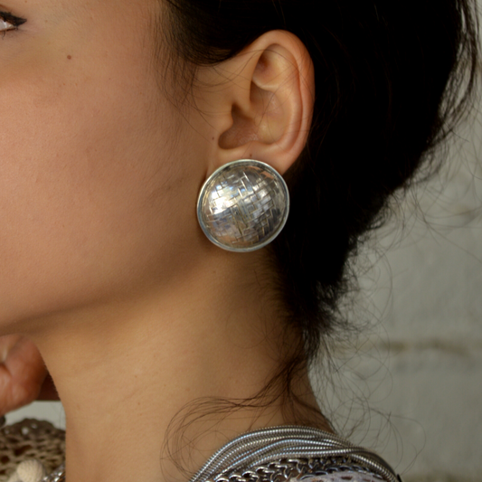 Basketweave Dome Earrings
