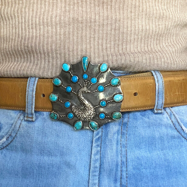 Pat Areias Sterling Silver Peacock Buckle M617