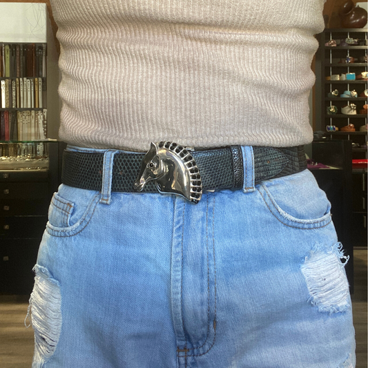 Pat Areias Sterling Silver Horse Belt Buckle M2812