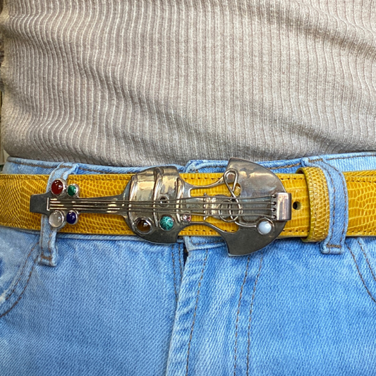 Pat Areias Sterling Silver Violin Belt Buckle M6504