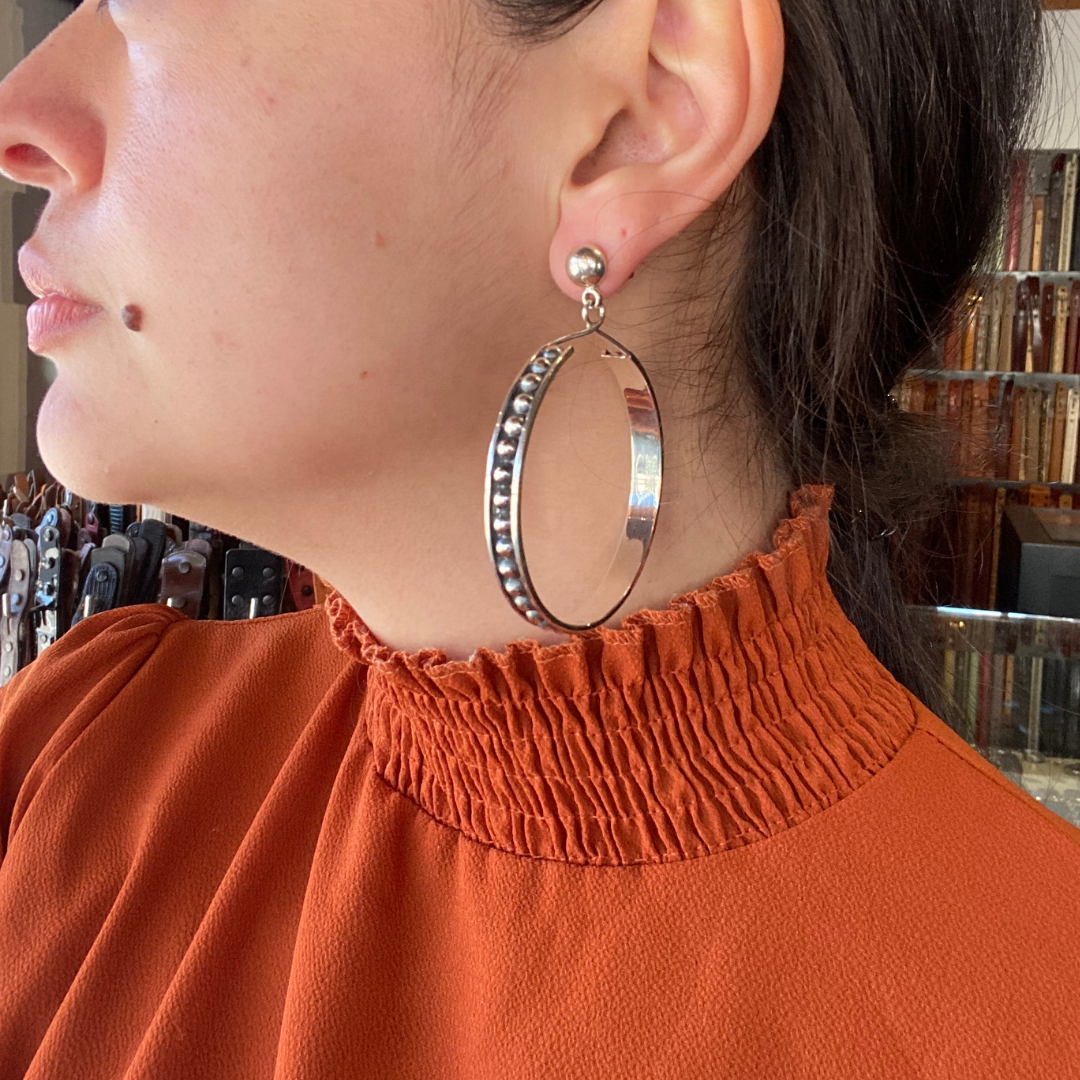 Half Ball Hoop Earrings