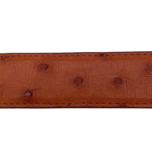 Cognac Ostrich Belt Strap