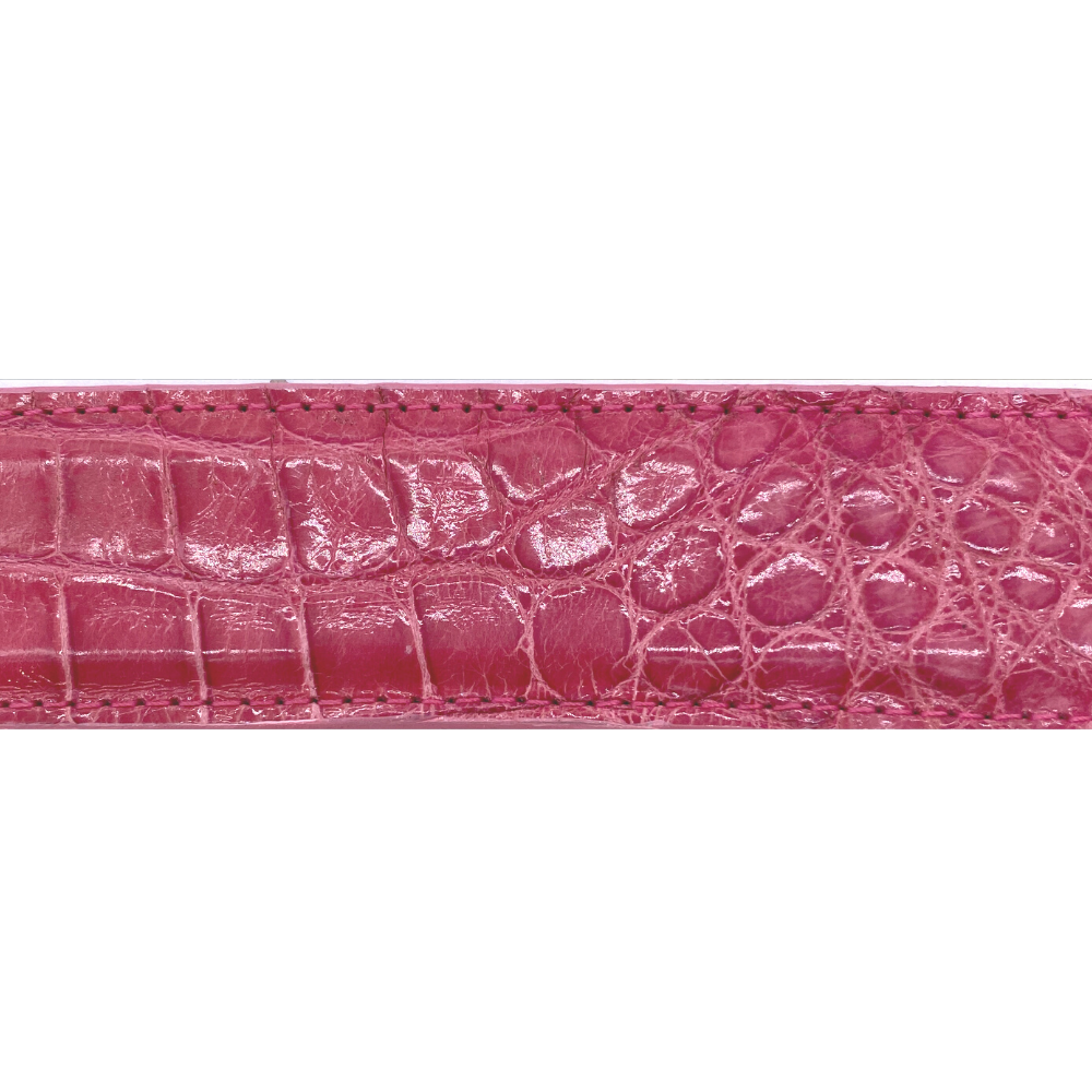 Pink Alligator Glossy Belt Strap