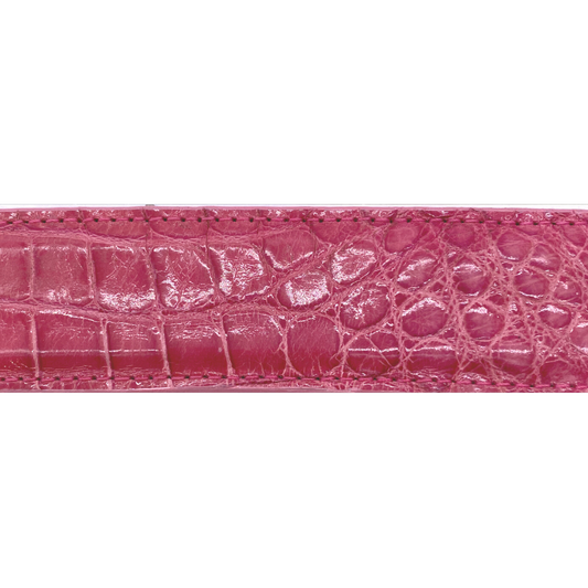 Pink Alligator Glossy Belt Strap