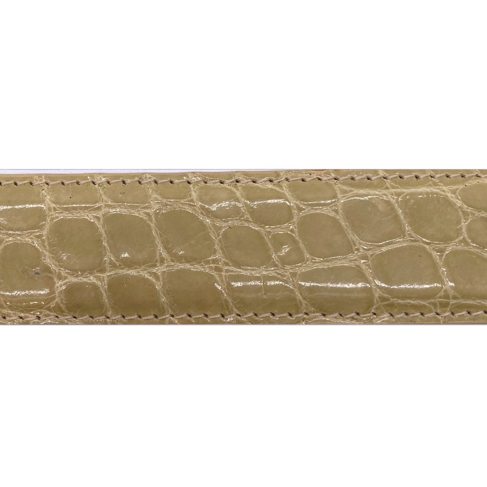 Latte Alligator Glossy Belt Strap – Pat Areias Sterling display picture 1