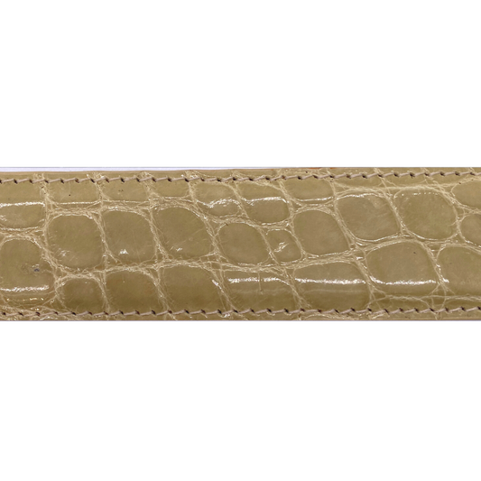Latte Alligator Glossy Belt Strap