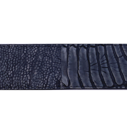 Black Suede Ostrich Leg Belt Strap