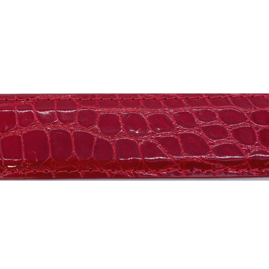 Red Alligator Glossy Belt Strap