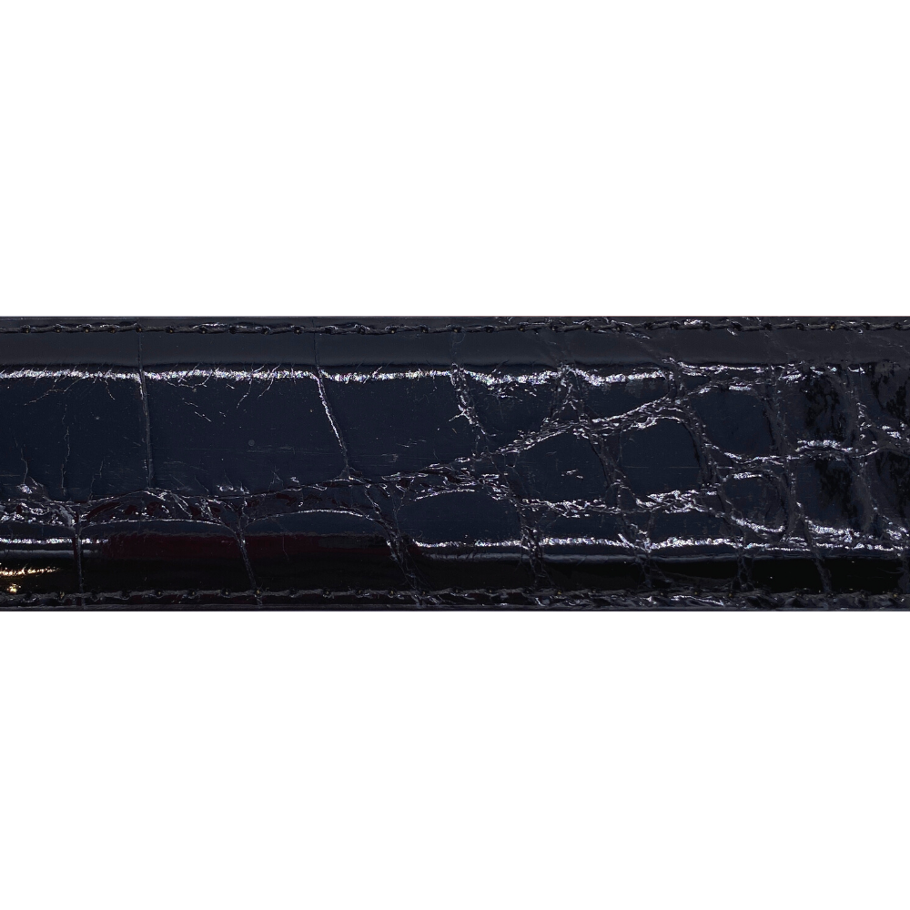 Black Alligator Glossy Belt Strap