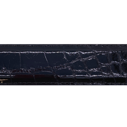Black Alligator Glossy Belt Strap