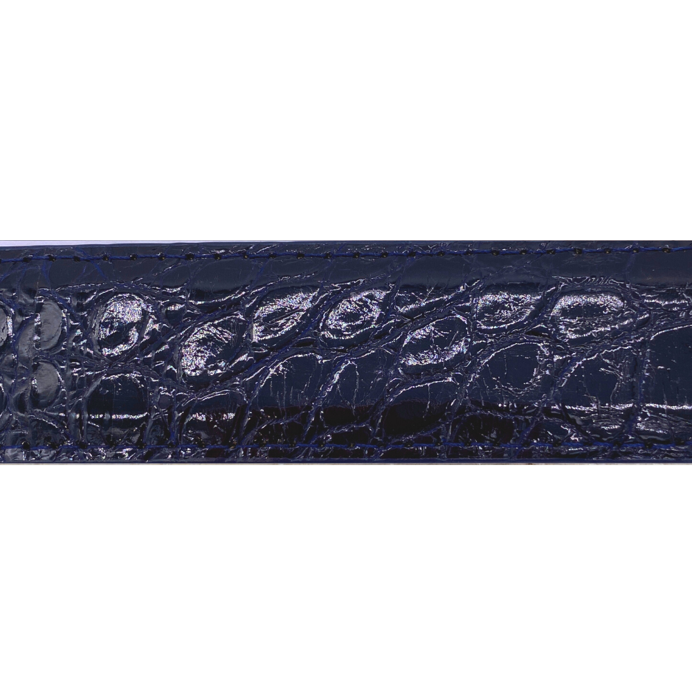 Navy Blue Alligator Glossy Belt Strap