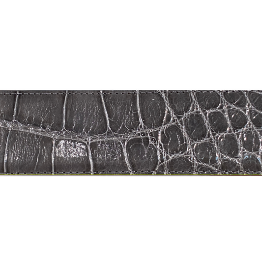 Gray Alligator Glossy Belt Strap