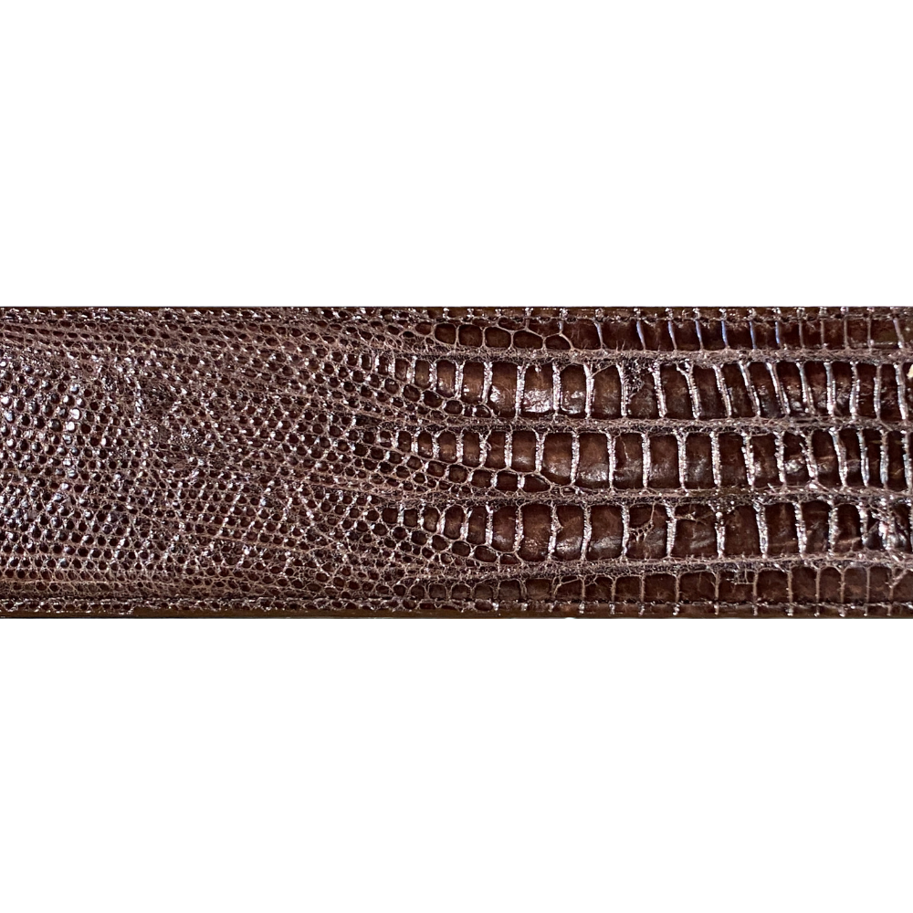 Genuine Vintage LITO-MOTI Brown Genuine Lizard Sterling Belt Size L 34 Unisex Polo Ralph Lauren Genuine Lizard Leather Size 40 Belt With  main image 4