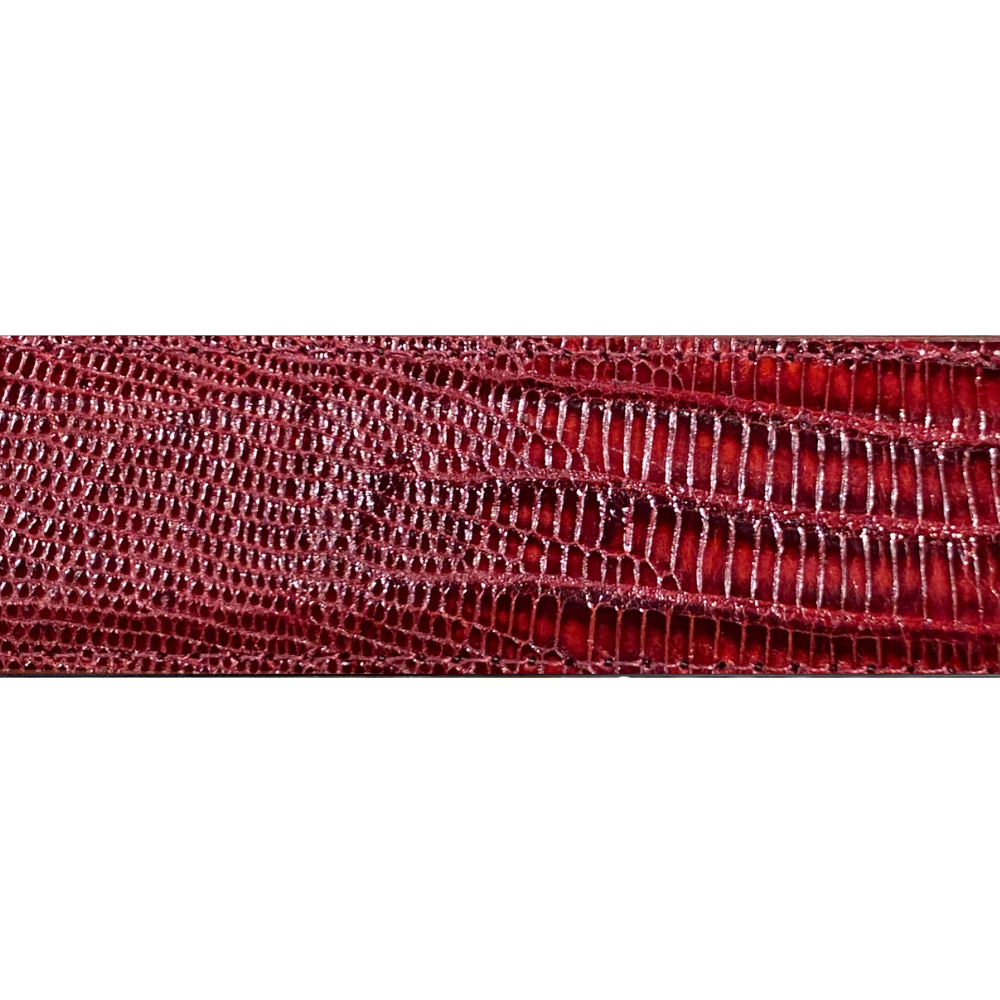 Burgundy Lizard Belt Strap