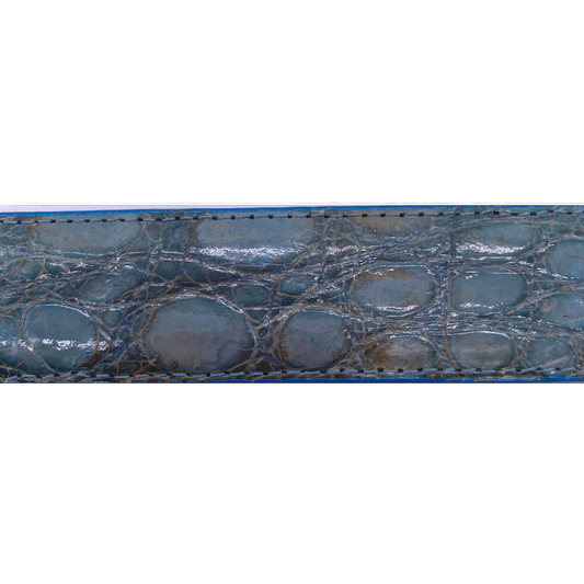 Sky Blue Alligator Glossy Belt Strap