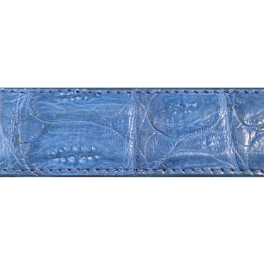 Denim Blue Caiman Belt Strap
