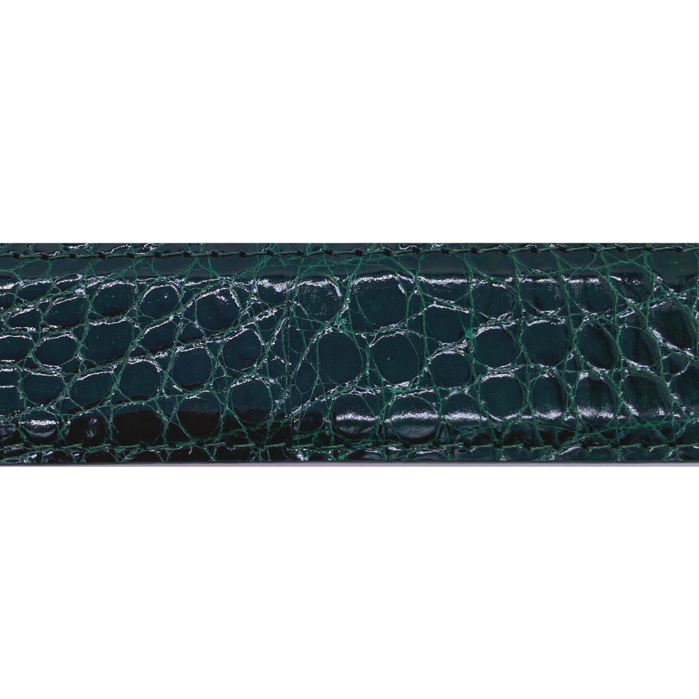 Dark Green Alligator Glossy Belt Strap