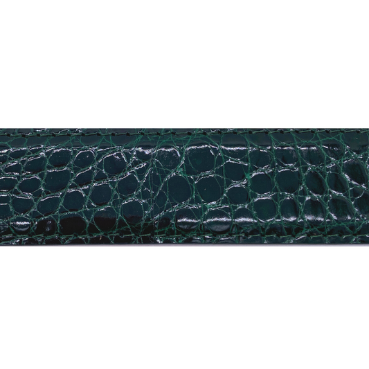 Dark Green Alligator Glossy Belt Strap