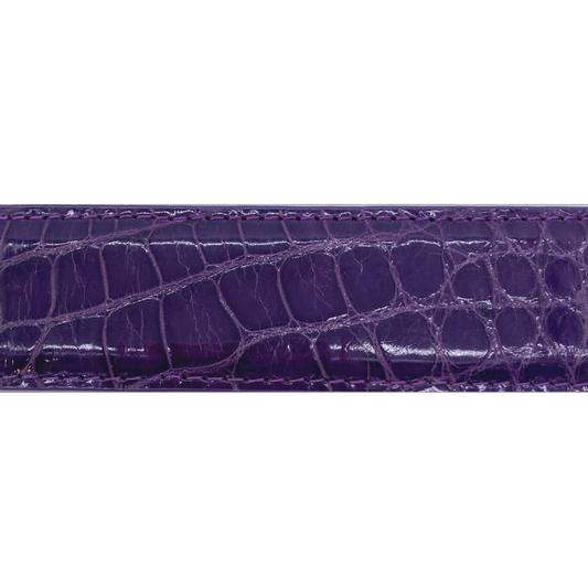 Purple Alligator Glossy Belt Strap