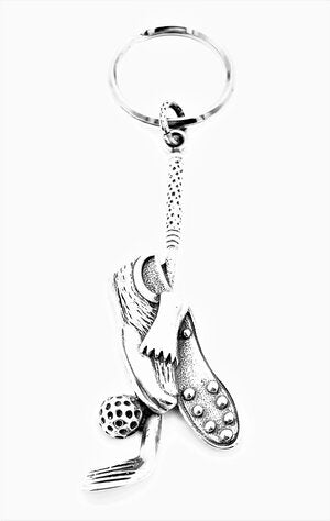 Pat Areais Sterling Silver Golf Accessories Key Ring KC27