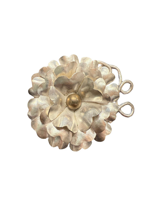 Pat Areias Sterling Silver Flower Petal Heart Belt Buckle M2934