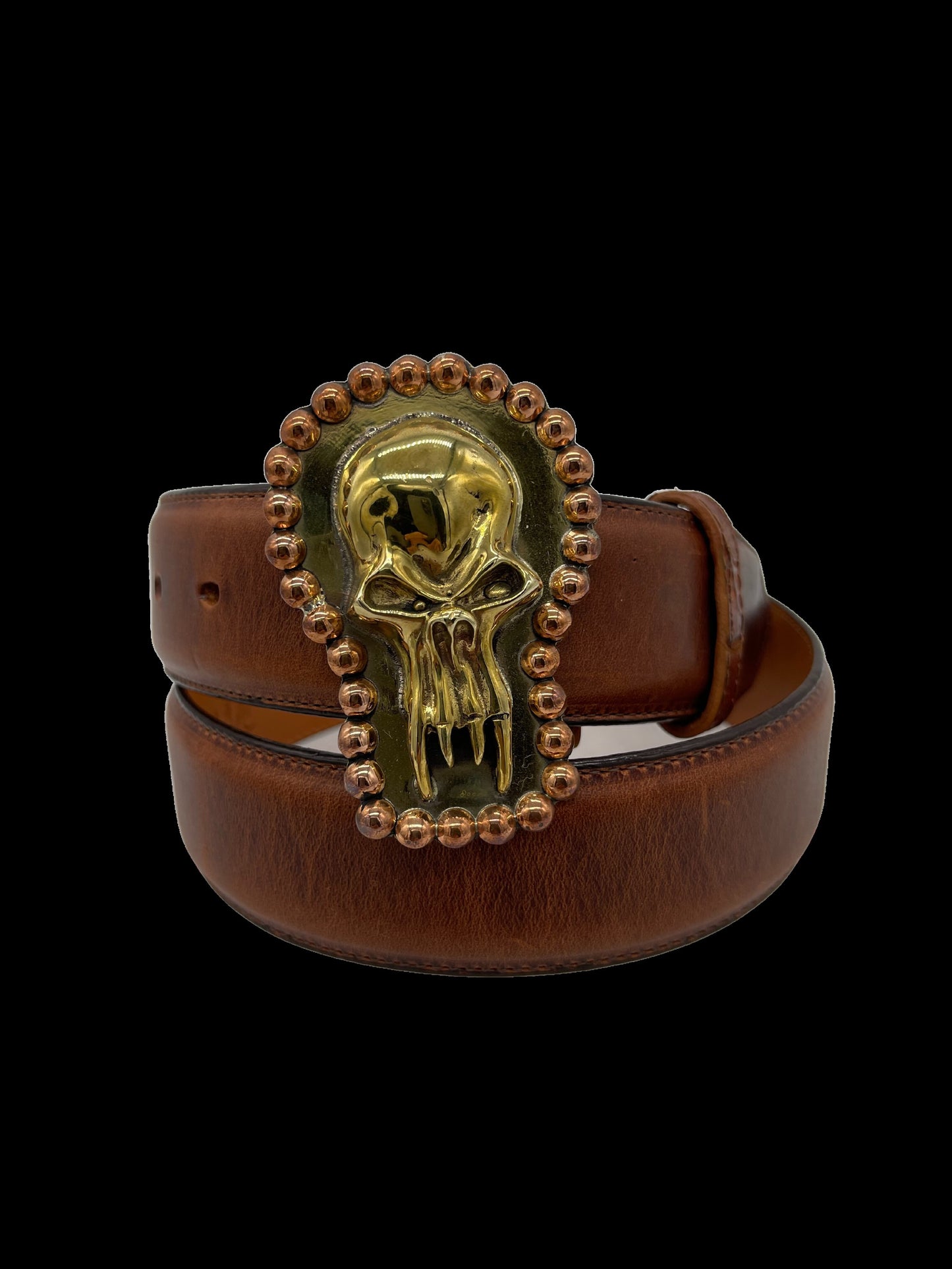 Pat Areias Sterling Silver Oval Skull Belt Buckle M643